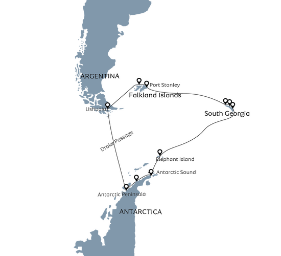 Expeditionsreise in die Antarktis, Südgeorgien und zu den Falklandinseln © antarktische halbinseln suedgeorgien und falklandinseln