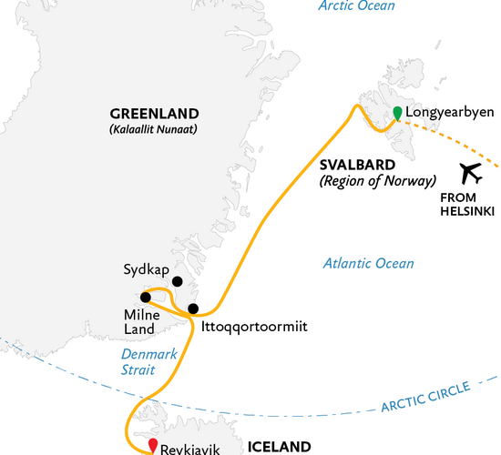 Drei arktische Inseln: Island, Grönland, Spitzbergen © Drei Inseln der Arktis