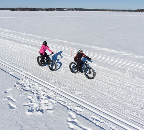 Radfahren auf dem Schnee