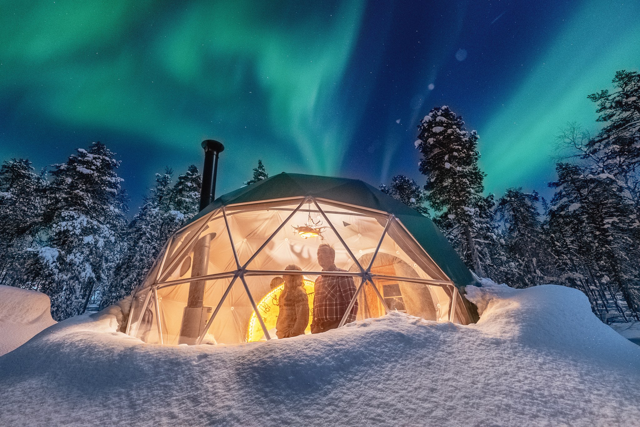 Aurora Dome Jeris Glamping unter Nordlichtern 2021 Harriniva